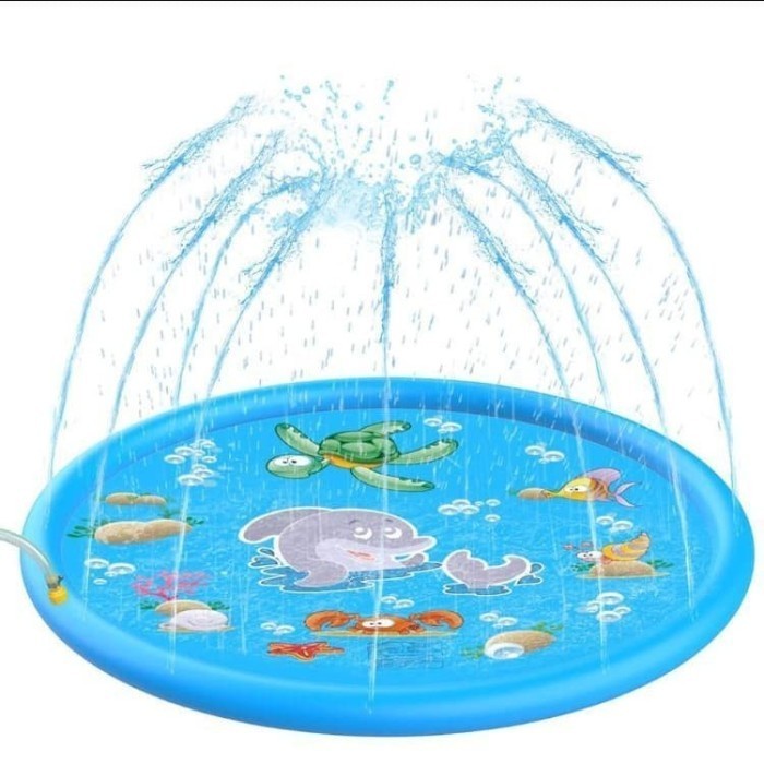 BAROKAH GAMIS TERMURAH Kolam air mancur renang anak besar 130 cm water spray pad