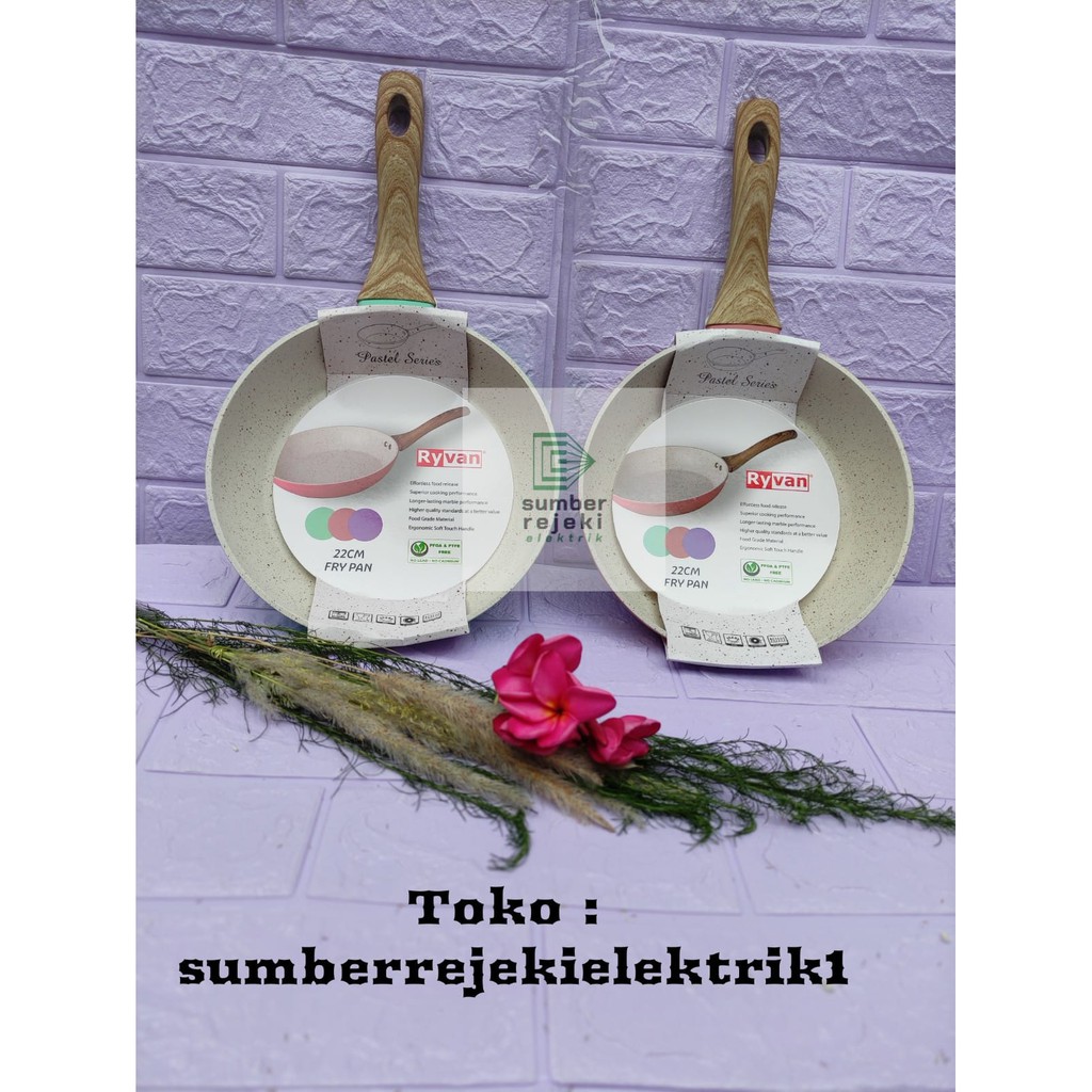 Wajan penggorengan Marble Viera Ryvan frypan 22cm/teplon pengorengan/fry pan pengorengan BERGARANSI