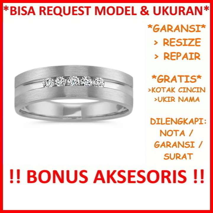 Gratis Tulis Ukir Nama Bisa Pesan Model Garansi Silver Asli Cincin Kawin Perak Tunangan Nikah Id408