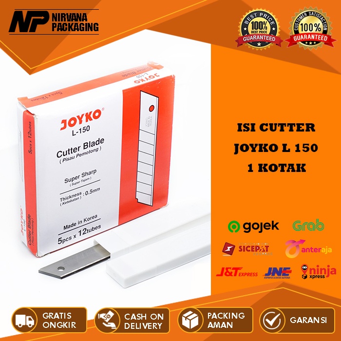 

ISI PISAU CUTTER CUTER BESAR JOYKO L 150 L150 L-500 REFILL KATER SEKOTAK (12 TUBE)