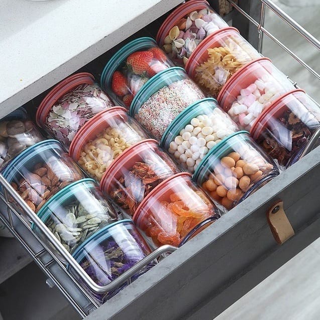 Toples Snack 330 ML / Food Storage Jar Tahan Panas 1 Set Isi 3 Pcs