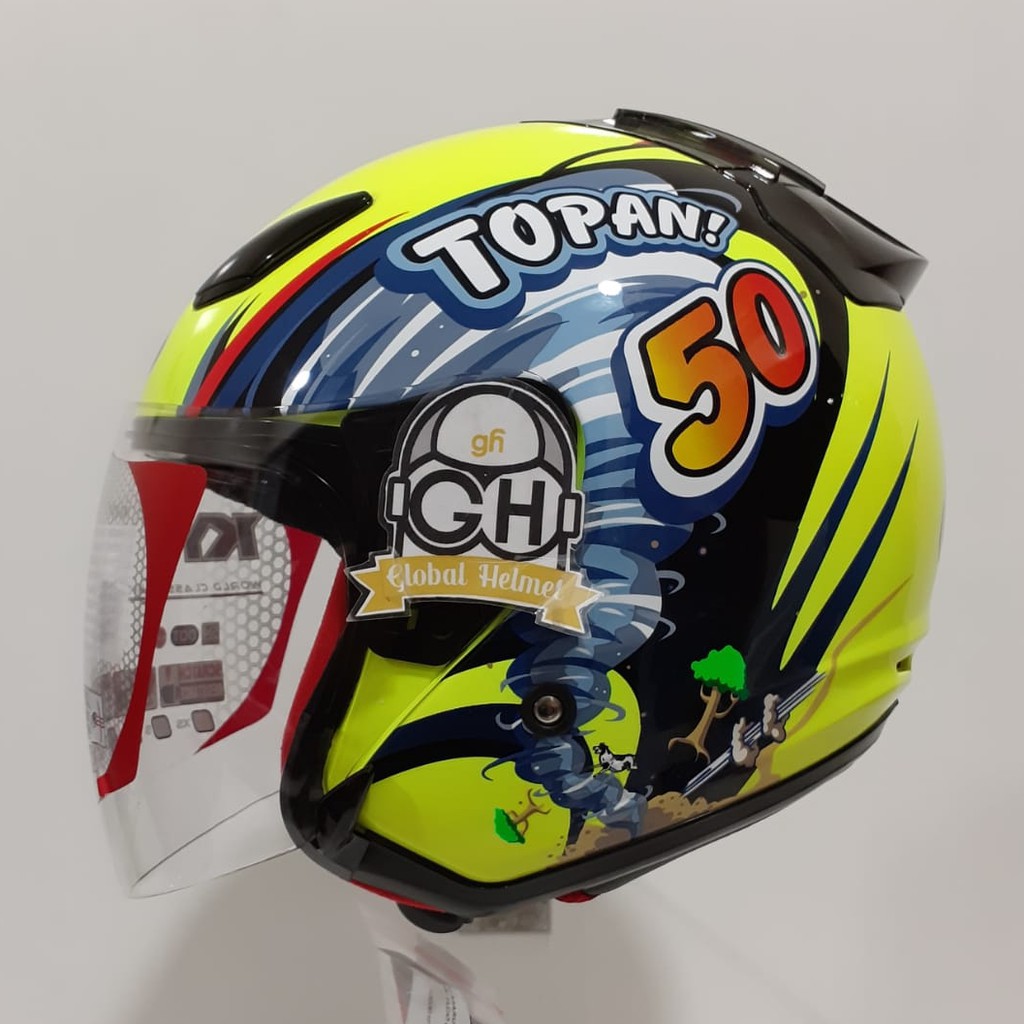 kyt dj maru original / helm kyt djmaru motif / kyt djmaru ori-TOPAN RC YELLOW BLAC