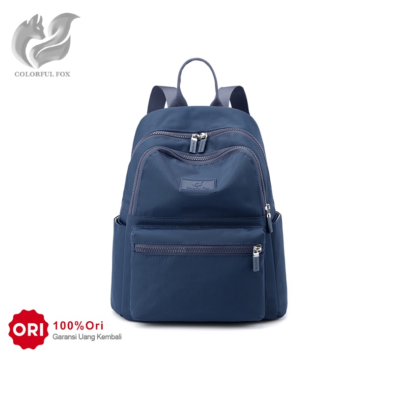 COLORFUL FOX 0483 Tas Ransel Wanita Backpack Wanita Remaja Tas Anti Air WATCHKITE BAEOS-Navy Blue