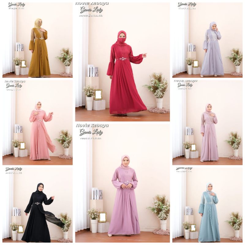 gamis modern Lesti Novie / gamis brokat / gamis muslim / gamis Bridesmaids / gamis wisuda / gamis le
