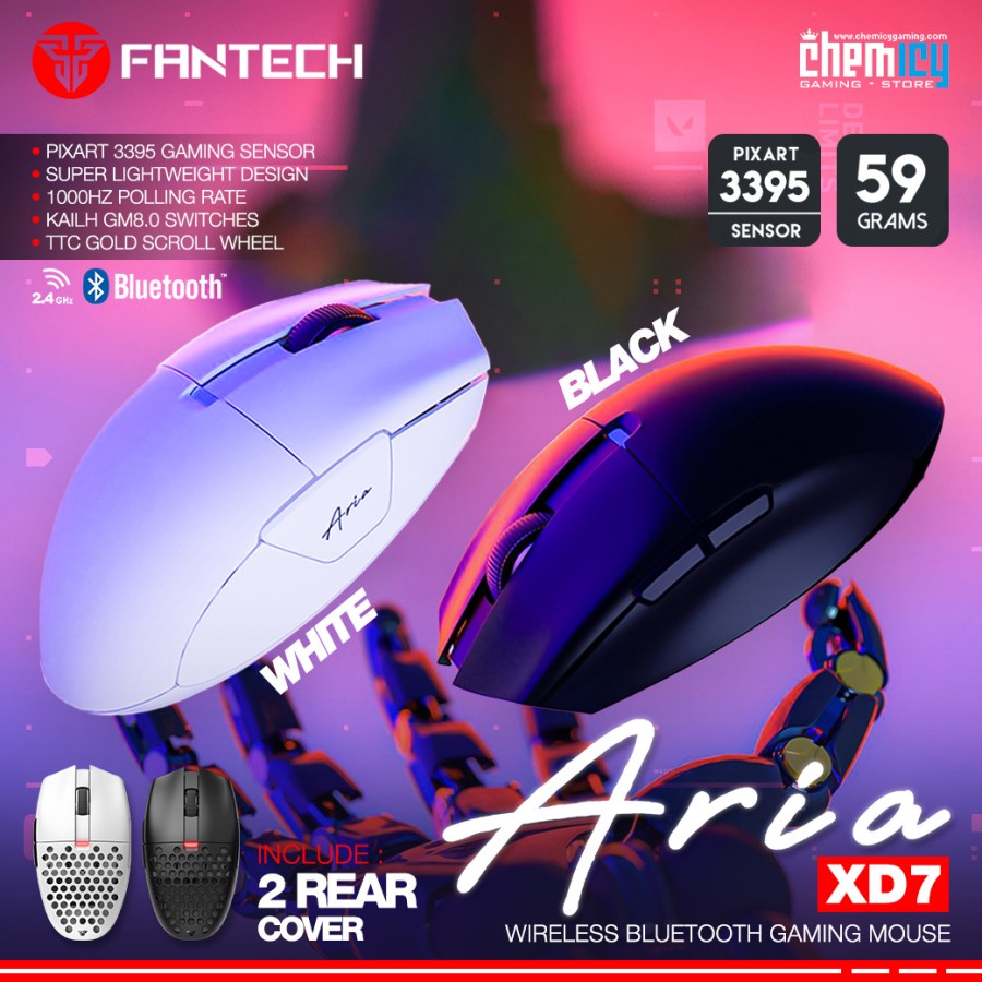 Jual Fantech Aria XD7 Ultra-Lightweigth Wireless Bluetooth Gaming Mouse ...