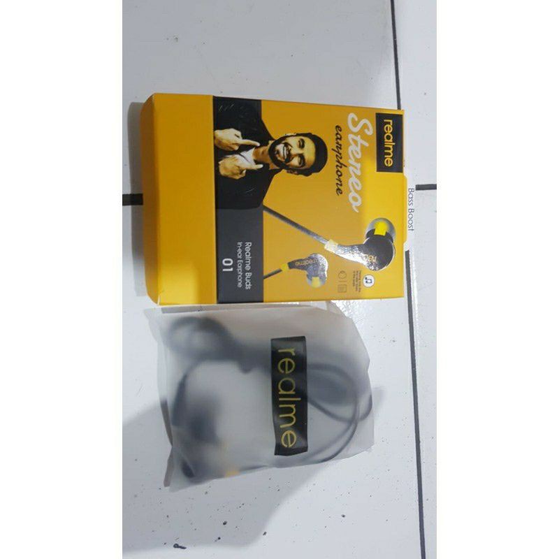 Hf headset realme 01 stereo bass boost suara bagus