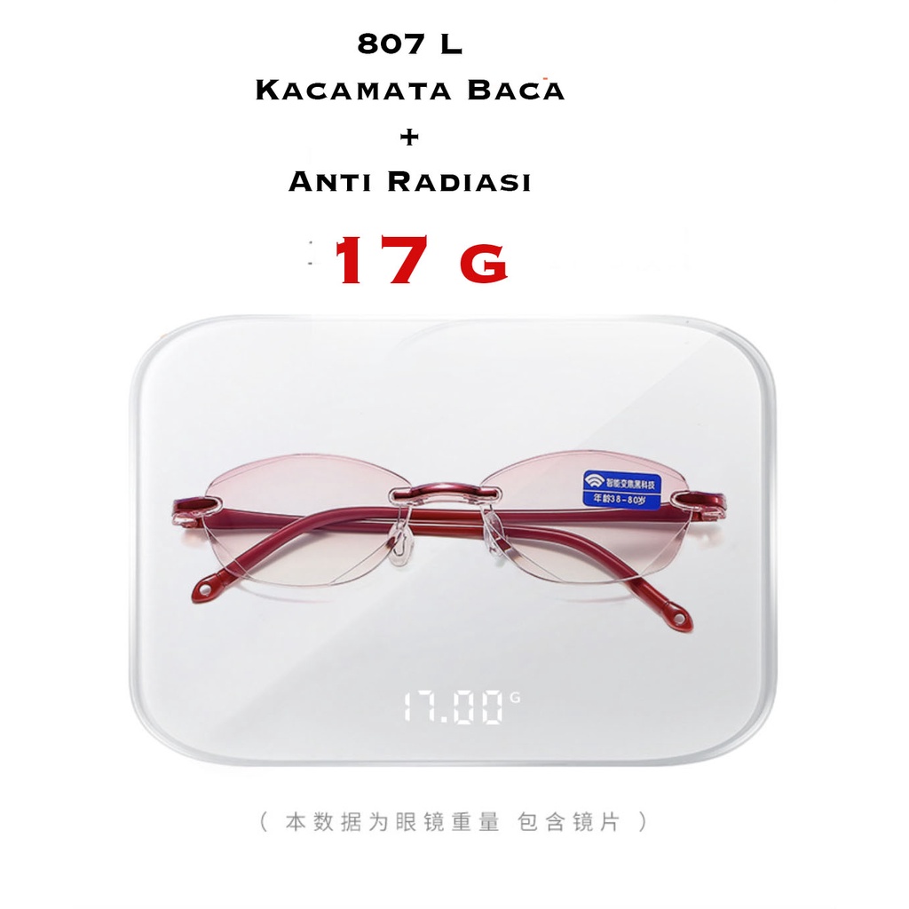 Kacamata Baca Lensa Plus Anti Radiasi +1.00 s/d + 4.00  Kacamata Wanita Reading Glasses 807 L