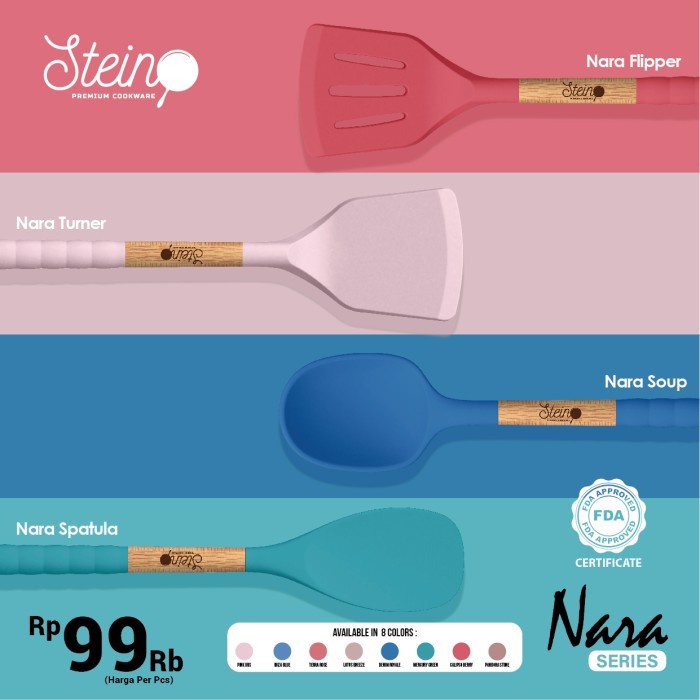 Silikon Turner Fipper Spatula Soup Steincookware Nara Quartet Stein Alat Masak Silicon Food Grade Sendok Sop Sutil