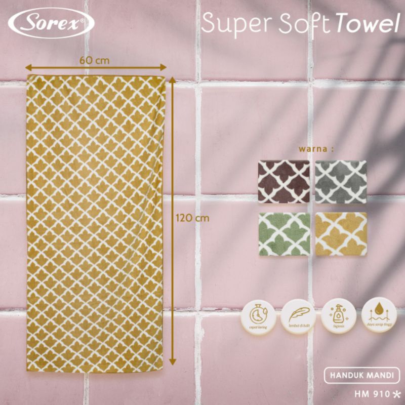 Sorex Towel HM 910 Handuk Mandi Dewasa Super Soft Towel Lembut Daya Serap Tinggi