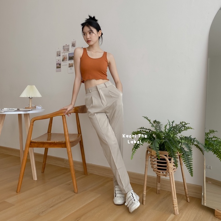 Busan Semi Jogger Pants - Celana Jogger Wanita - Celana High Waist - Celana Kantor Panjang - Celana Anti Kusut - Celana Korea Wanita - Celana Formal / Casual - Petite Friendly