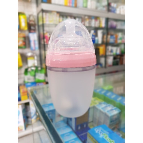 Momi Homi Botol Silicon Warna Pink 180Ml / Botol Susu Bayi / Momi Homi / Botol Susu