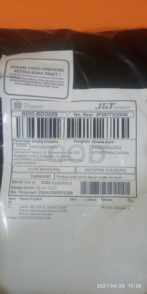 Gamis All Size & Jumbo Batik Prada Bakung Kembang Gede B153 Fashion Muslim