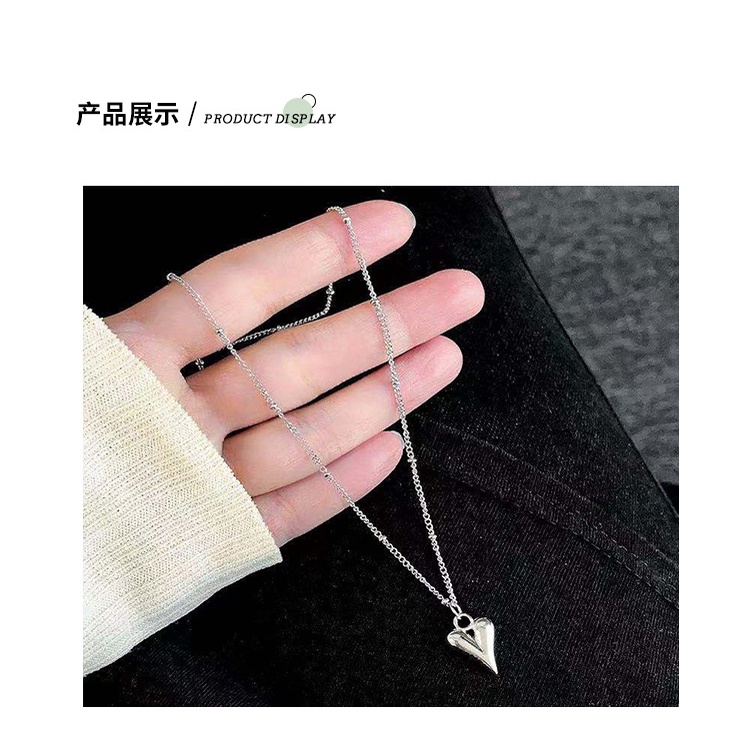 Gaya Korea cinta liontin kalung untuk wanita sederhana anggun trendi gaya dingin kalung kepribadian