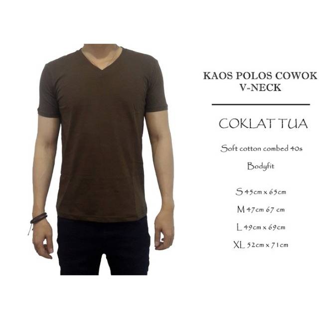 Kaos Pria Polos Bodyfit Coklat Tua