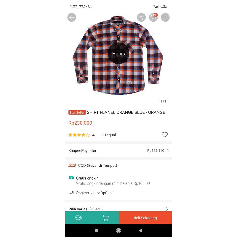 Shirt Flanel 308 Absolute unscrared Original