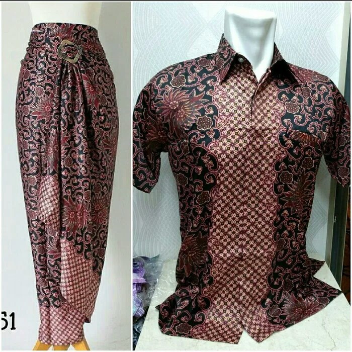 Esha Couple batik  2in1 rok  lilit  panjang  wanita jumbo 