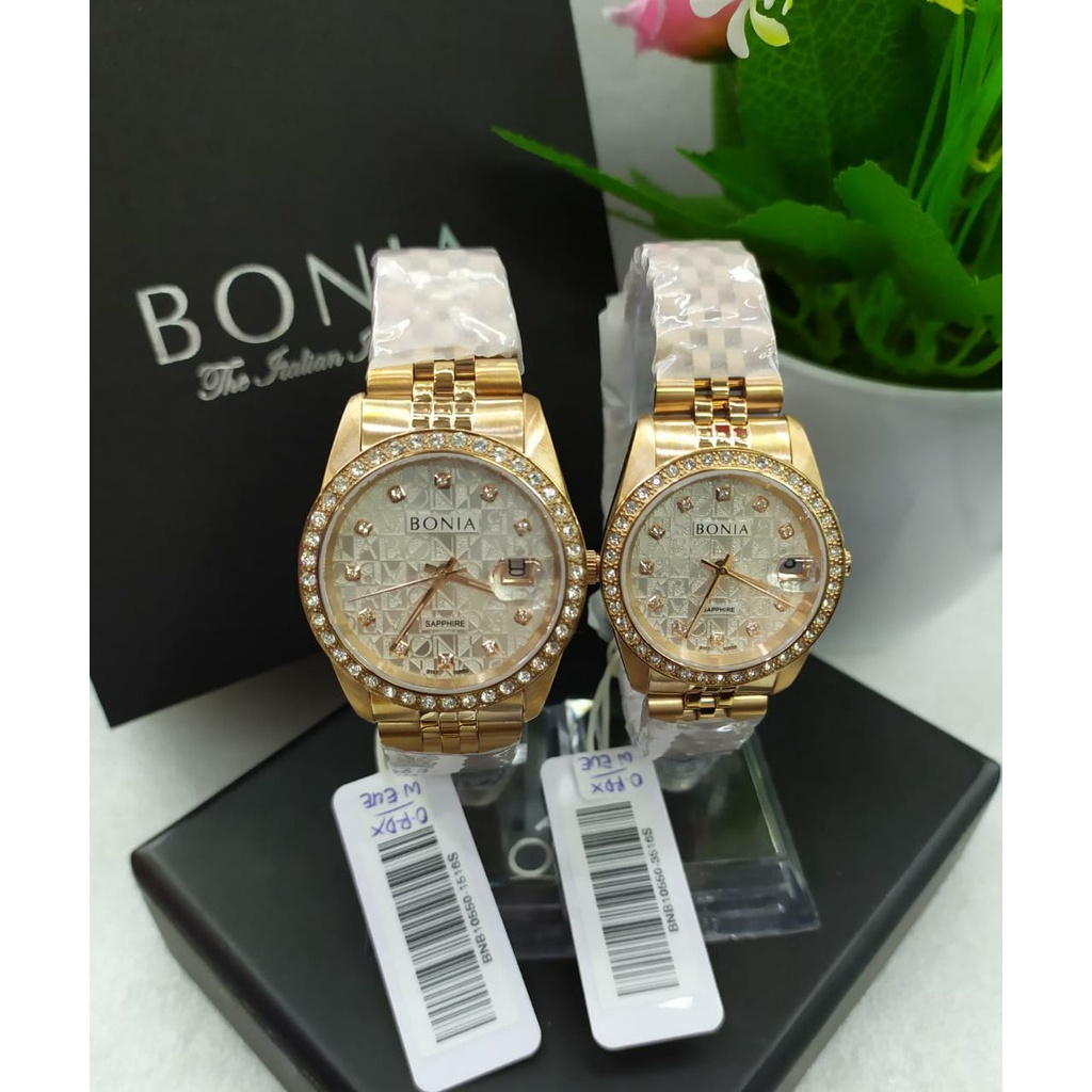 JAM TANGAN WANITA PRIA BONIA B 10550 SAPPHIRE PERMATA ORIGINAL GARANSI RESMI/JAM BONIA BNB 10550