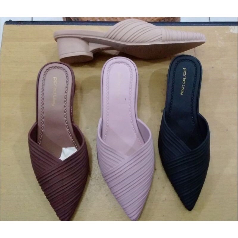 Sandal Selop Wedges Porto Lady BSV Sandal Selop V Wedges Terbaru