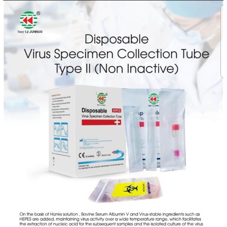 Virus Transport Media (VTM) Jun Nuo 1.2 Ori 100%