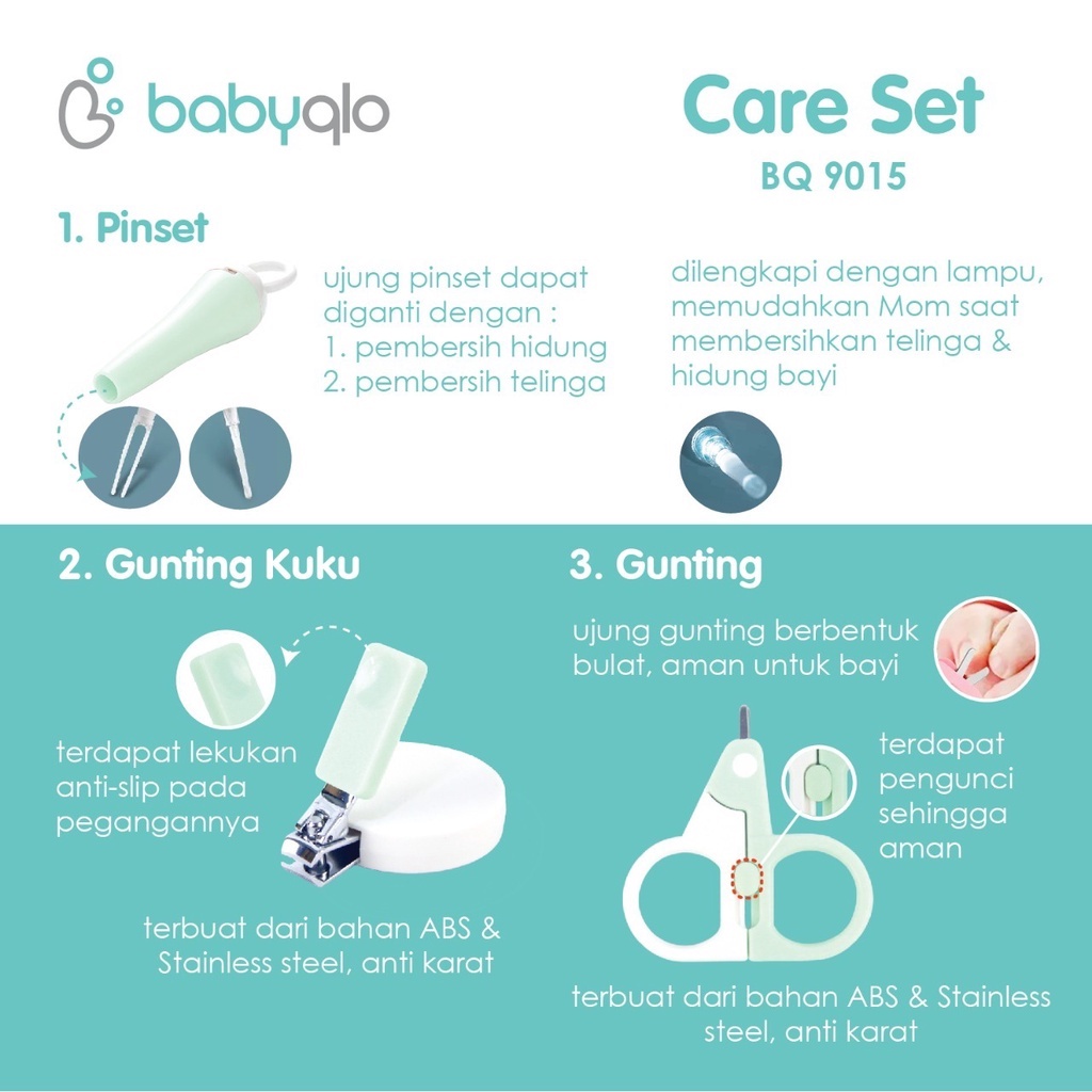 Castle - BabyQlo 6in1 Manicure Set / care set (Perlengkapan Manikur Bayi 6in1) - 9015