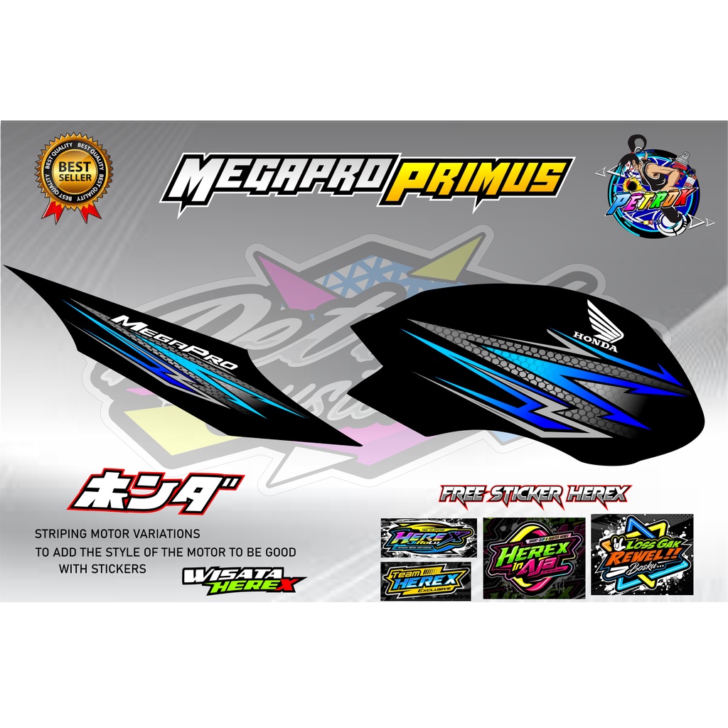 Striping Variasi Megapro Primus Hologram