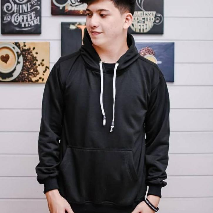 Langsung Order SWEATER HOODIE POLOS PUTIH PRIA/WANITA UKURAN M.L.XL # JAKET HOODIE POLOS # PAKAIAN P