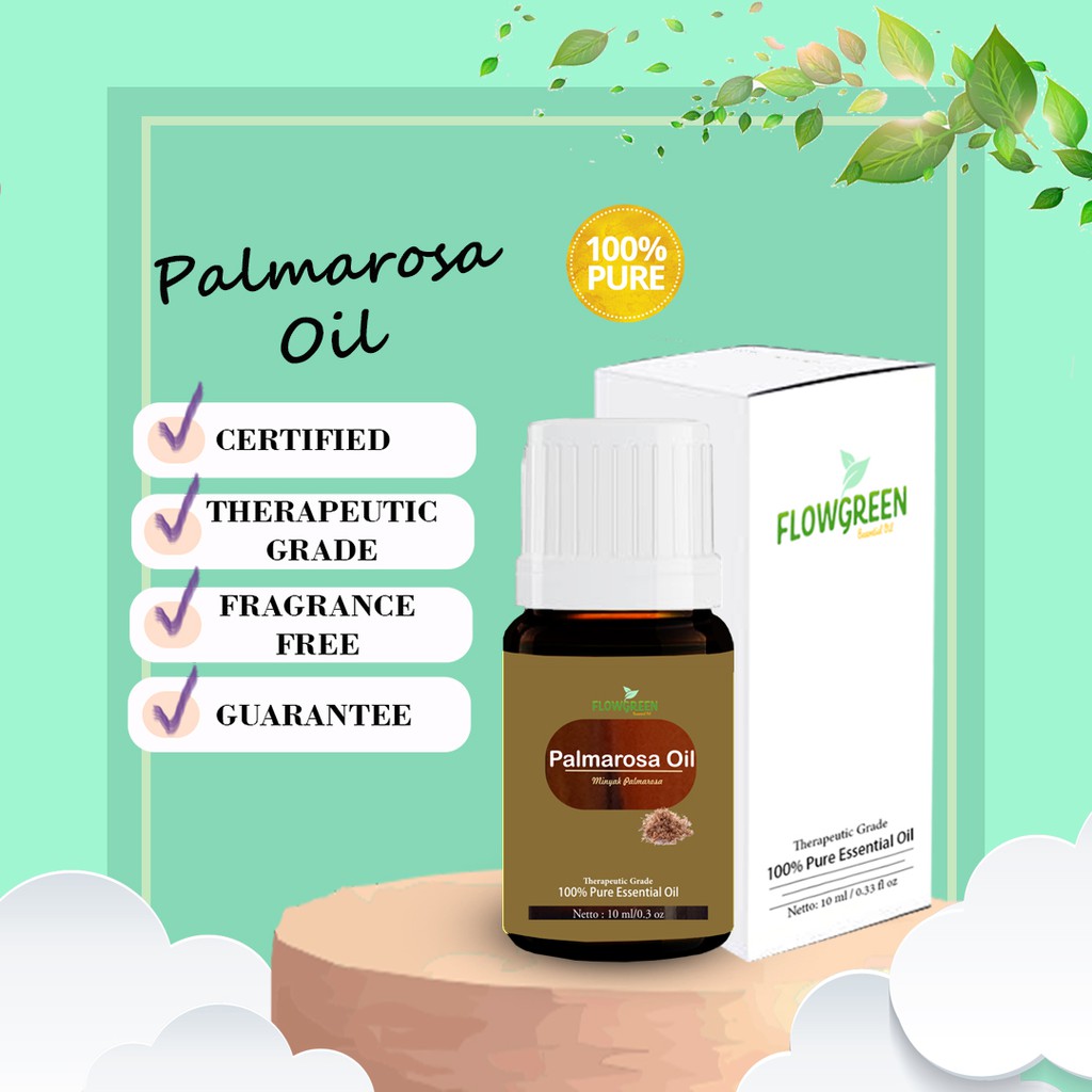 Flowgreen Palmarosa Essential Oil Pure Minyak Essensial Atsiri Aroma Terapi Diffuser Difuser
