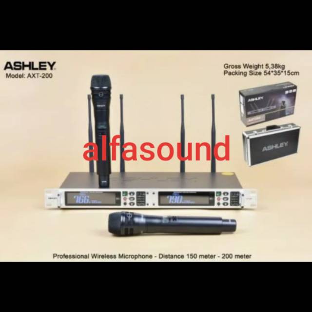 MIC WIRELESS ASHLEY AXT-200 AXT 200 AXT200 FREE KOPER ORI MICROPHONE