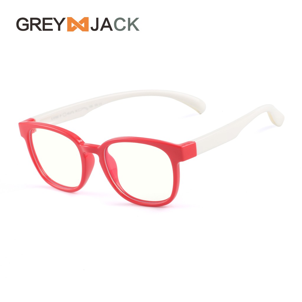 Grey Jack/Kacamata ANAK anti radiasi blueray komputer HP TV TR90/ FA8158-C6merah putih