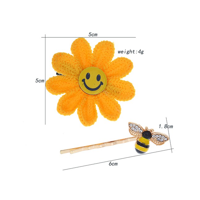 LRC Jepit Rambut Fashion Sunflower Sunflower Bee Hair Clip F57349