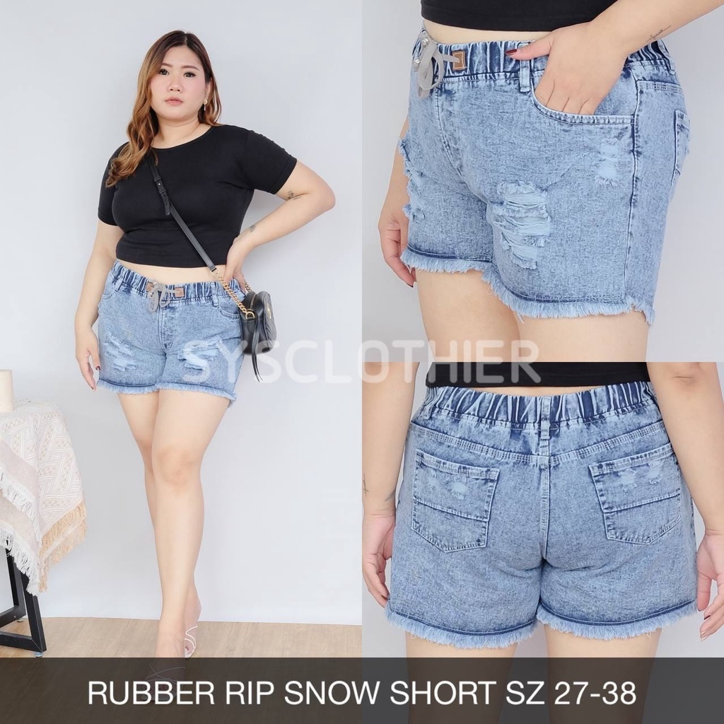 CELANA JEANS WANITA RUBBER SNOW SHORT