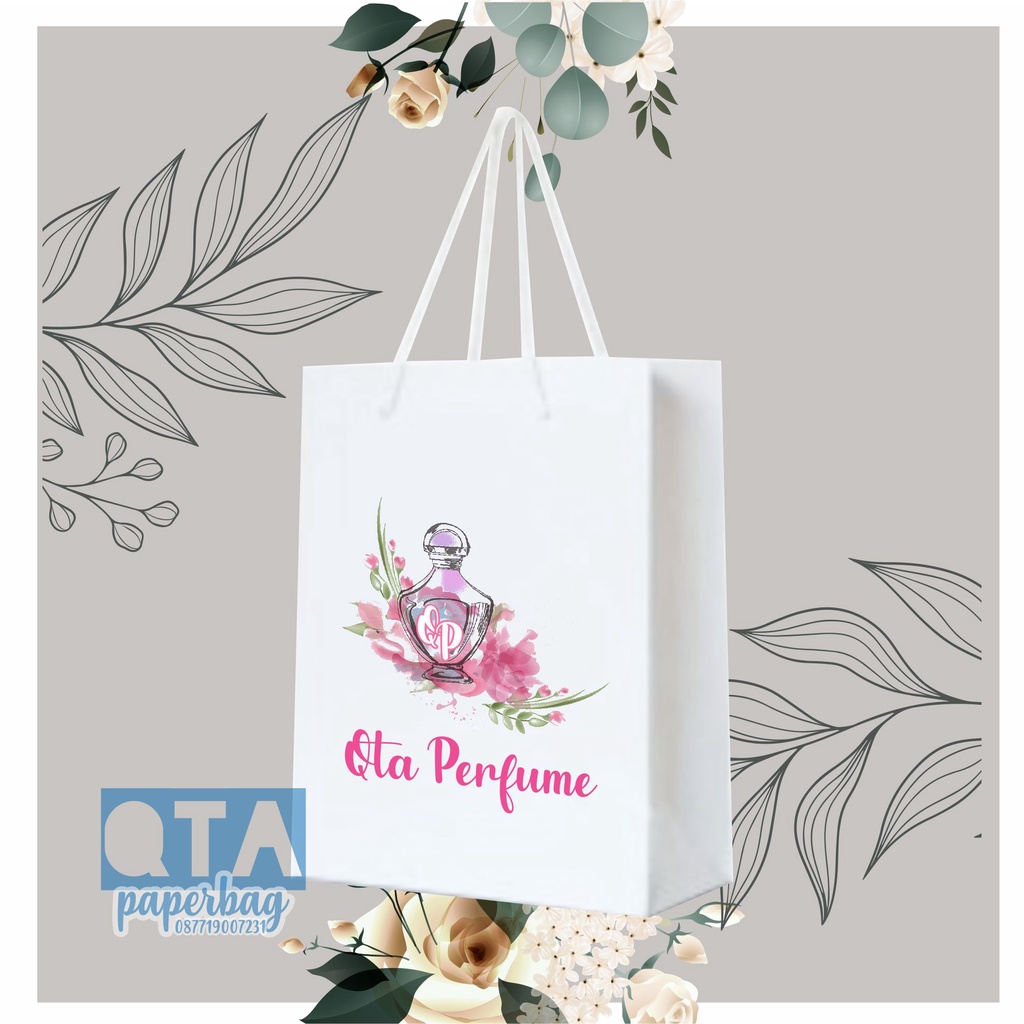 

paperbag putih parfum 10x5x16