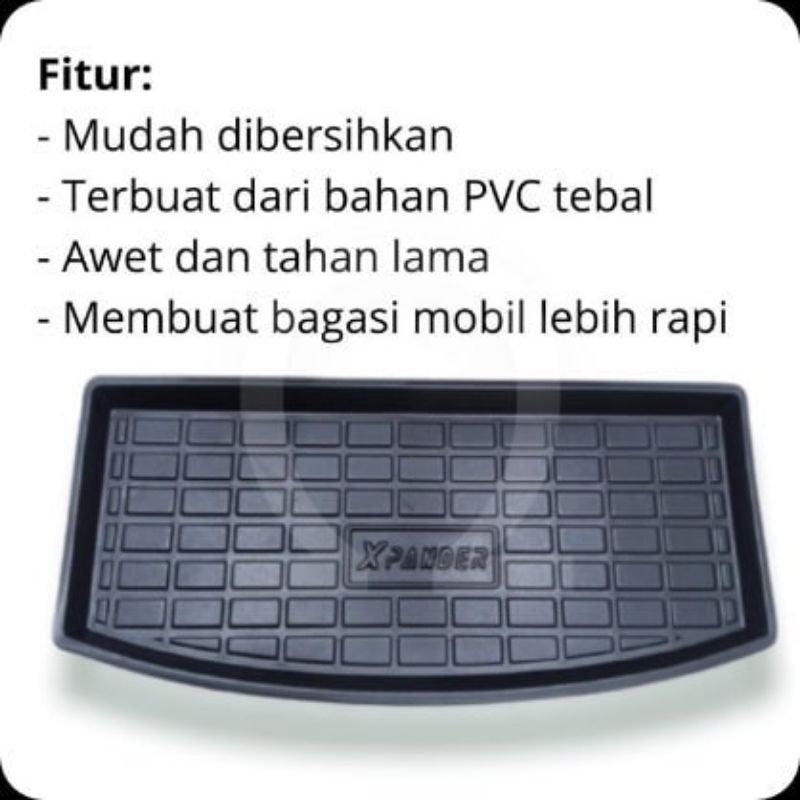 karpet bagasi belakang mobil Mitsubishi xpander karet lentur hitam tray mat