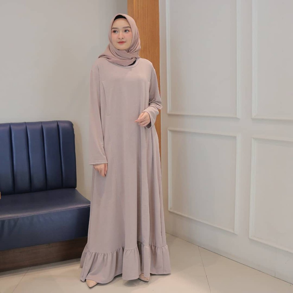 Gamis Berlian abu silver  /  busui   / terbaru  / casual