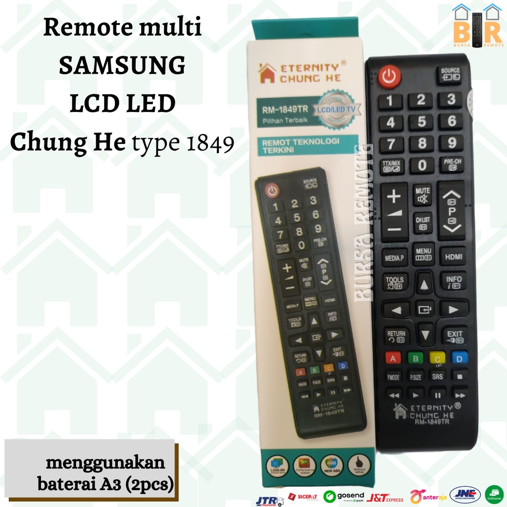 Remot Remote Samsung TV LCD LED SLIM FLAT TIPE RM-1849TR  ECER DAN GROSIR