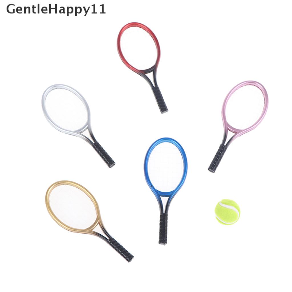 Gentlehappy 1 Set Mainan Miniatur Raket Tenis Mini Skala 1 / 6 1 / 12 Untuk Dekorasi Rumah Boneka