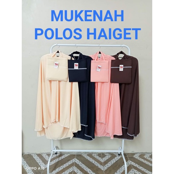 Mukenah Hyget Polos Termurah Best Seller | Mukenah Travelling | Mukenah Dewasa | Mukenah Amplop