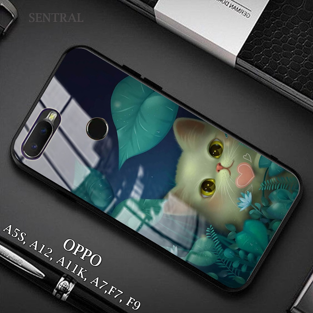 Softcase Glass Kaca OPPO A5s - Case Hp Pelindung Handphone OPPO A5s [ A35 ].