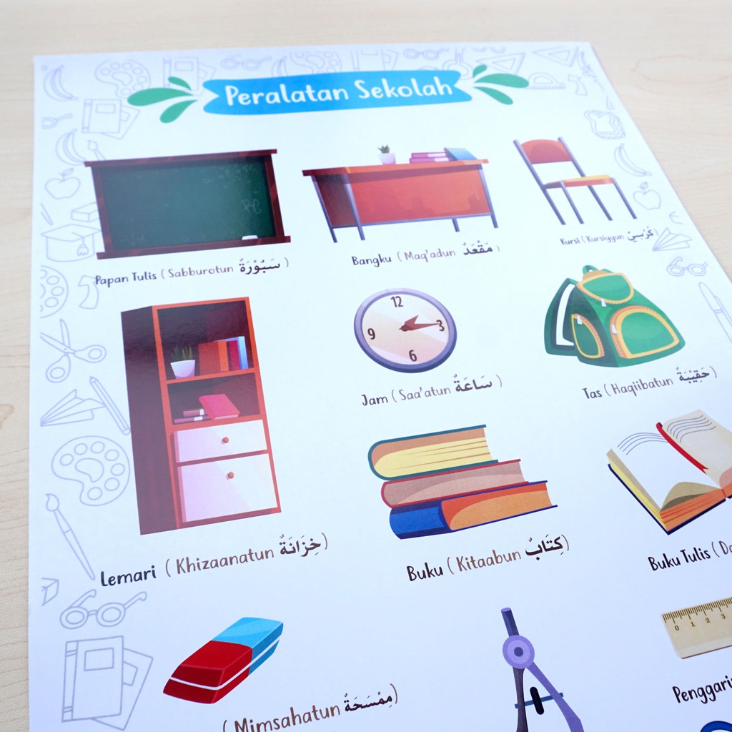 Peralatan Sekolah Dalam Bahasa Arab - Kosakata Bahasa Arab Tentang ...