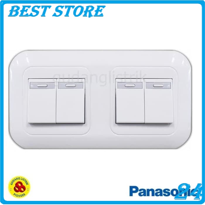 Panasonic Saklar 4G WEJ5531 + WEJ78049 Wide Series 4 Gang Tanam Putih