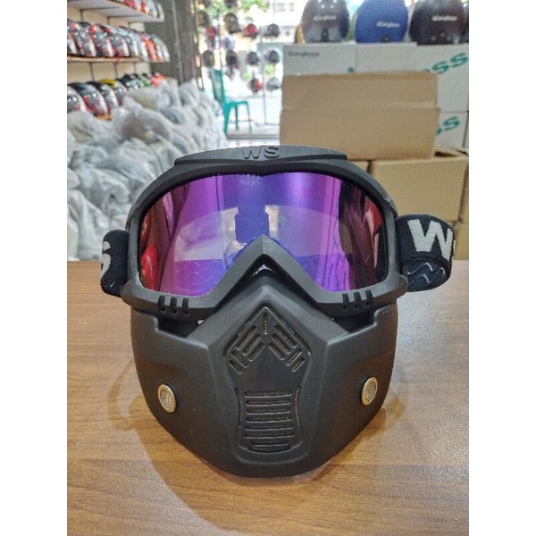 KACAMATA FULL FACE GOGGLES MASK MASKER HELM MOTOR PRIA