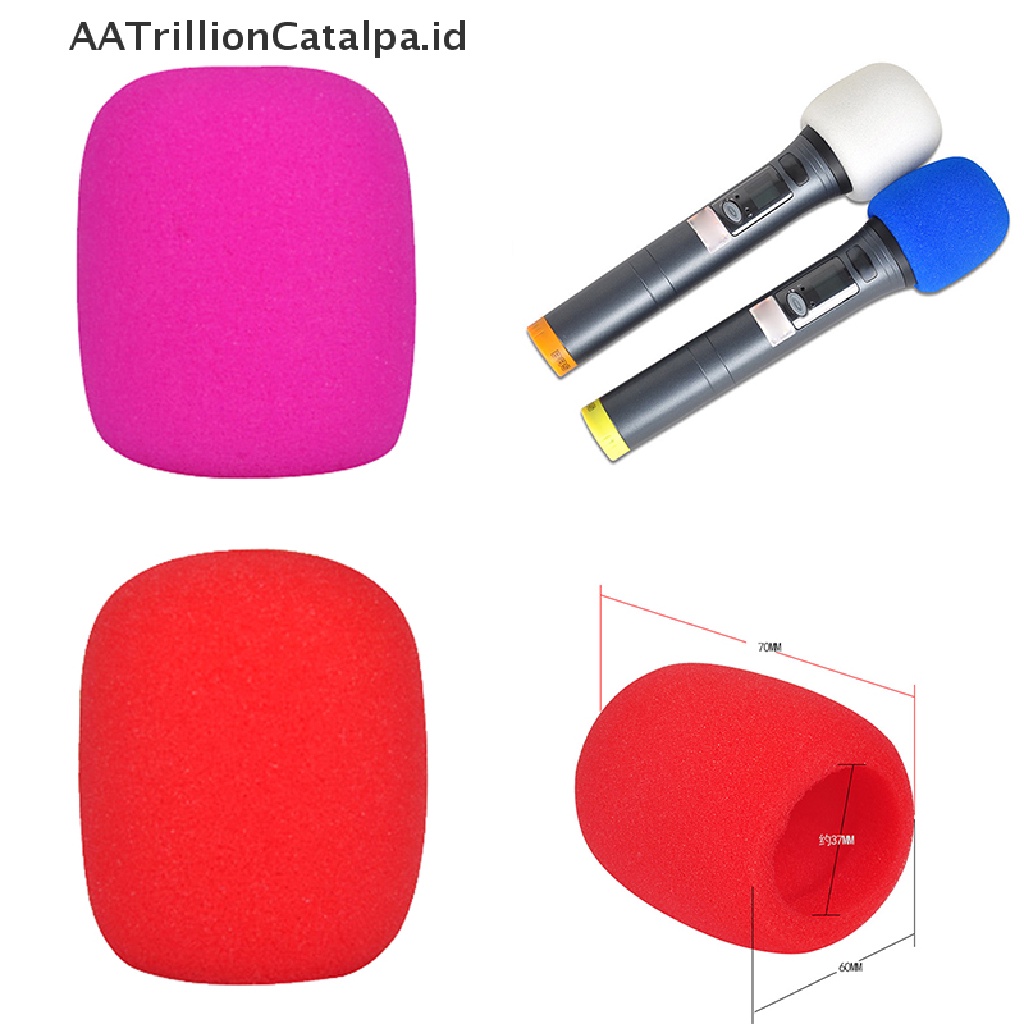 (AATrillionCatalpa) Cover Pelindung Mikrofon Genggam Bahan Busa 10 Warna