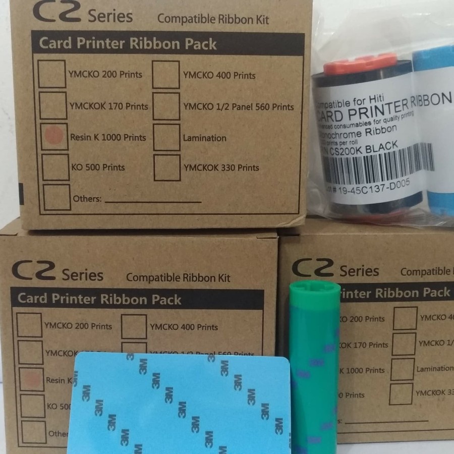 RIBBON BLACK PRINTER HITI CS 200 COMPATIBLE - TINTA HITAM RESIN K 1000 PRINT