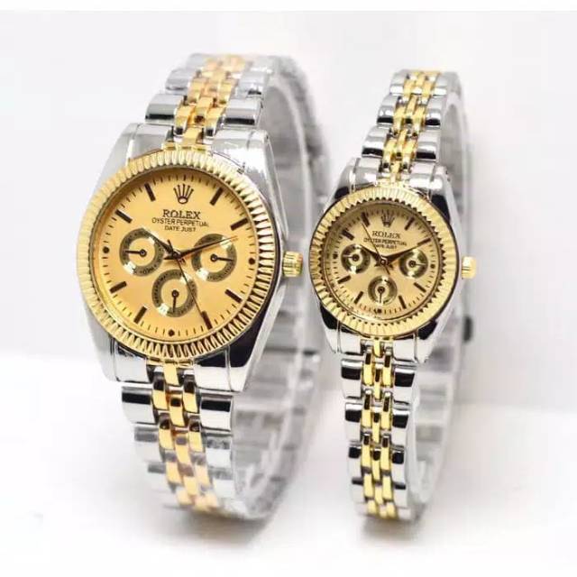 Jam Tangan Pria/Wanita Rolex Crono Off Combinasi stainliss Steel