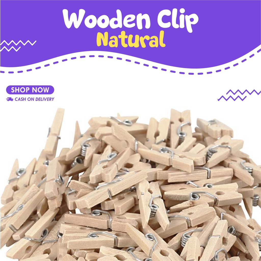 JEPITAN KAYU | WOODEN CLIP | JEPIT FOTO POLAROID | WOODEN CLIP NATURAL