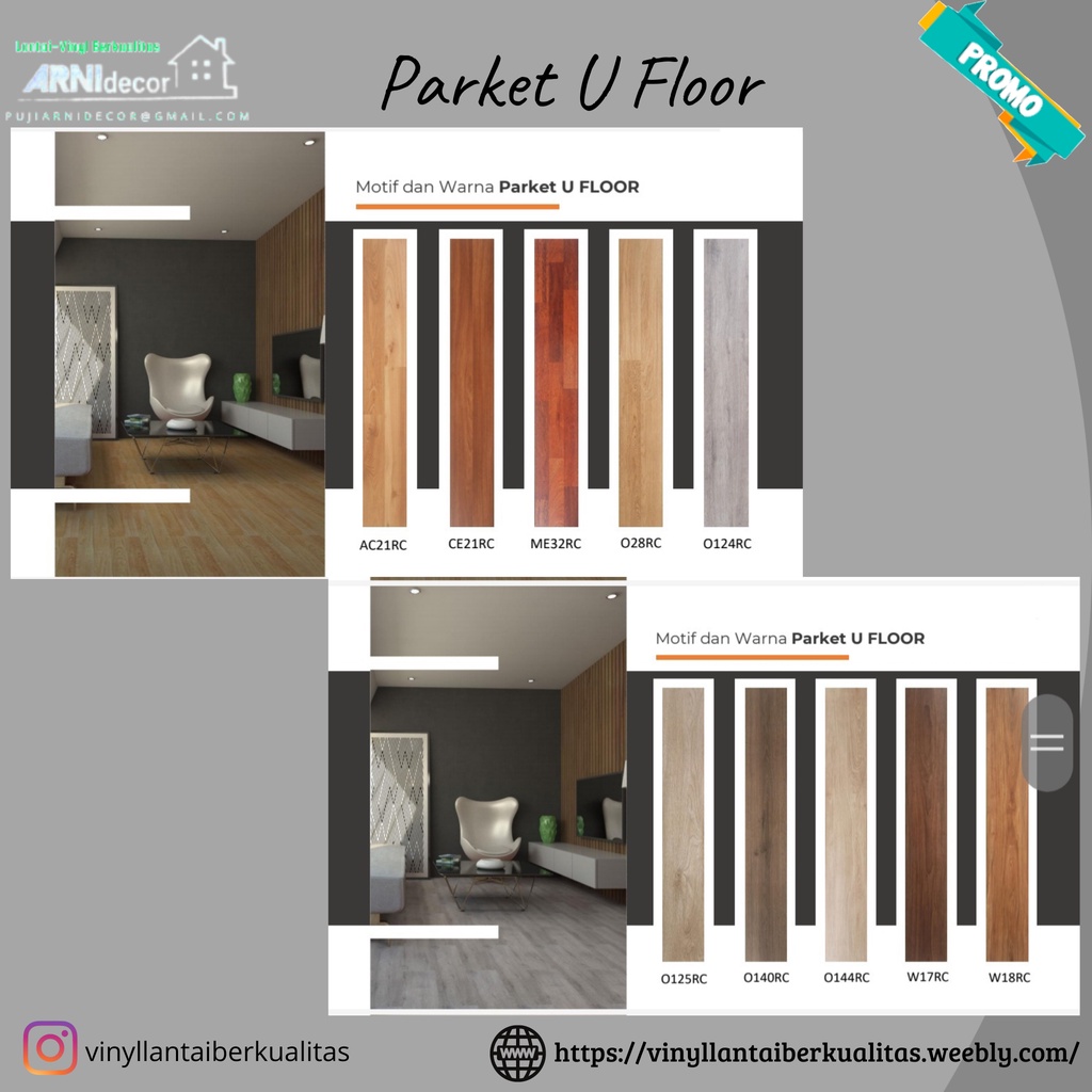 Lantai murah parket U-Floor tebal 8mm