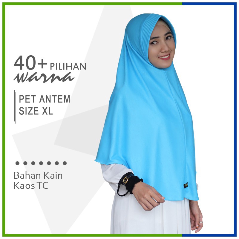 [PART 2] 40 Warna Jilbab Kaos Instan Pet Antem Ukuran L / XL /Jumbo Hijab Bergo Syari Khimar (kim)