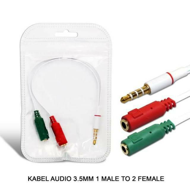 Kabel Audio &amp; Mic Splitter 3,5mm Male to 2Female