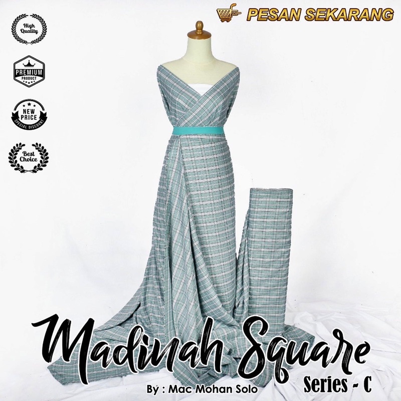 [NEWEST!!] MADINAH SQUERE COTTON KAIN MADINA KOTAK-KOTAK PREMIUM NEW SERIES A-C PER 0.5m HARGA TERMURAH KATUN MADINA FODU PRINTING TOYOBO MOTIF