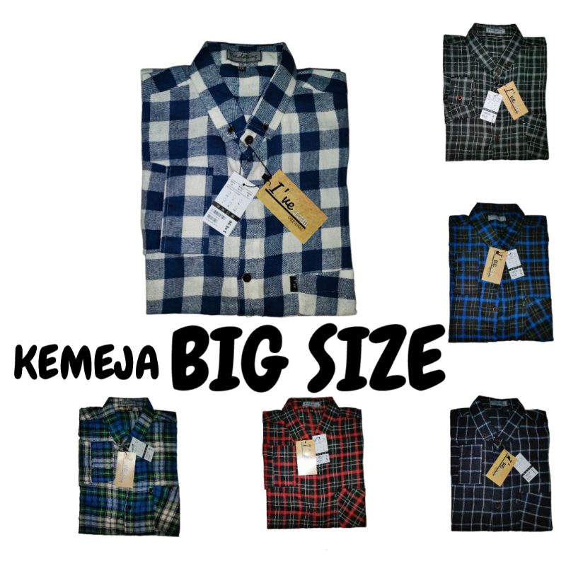 KEMEJA BIG SIZE PRIA / KEMEJA JUMBO / KEMEJA FLANEL JUMBO / KEMEJA JUMBO KOTAK-KOTAK / KEMEJA BIG SI